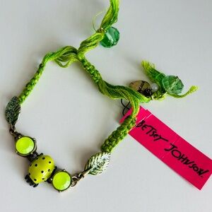 Betsey Johnson Lime Green Bug Bracelet NWT